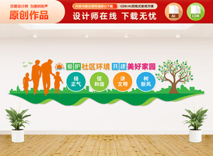 爱护社区环境文化墙