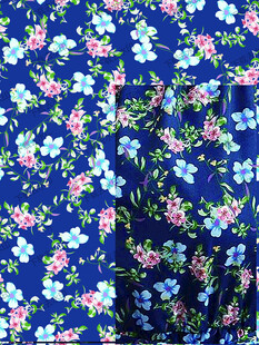 蓝色碎花布料图案展示