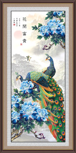 花开富贵孔雀图