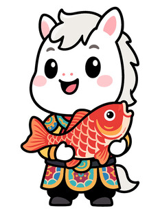 2026马年春节马儿插画