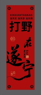 遂宁打野花主题红色海报