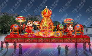 传统彩灯展中的精美灯组