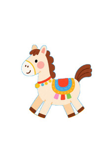 可爱卡通小马玩偶