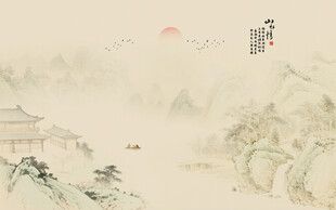 古风山水画背景画