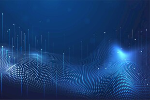 蓝色科技感线条背景图