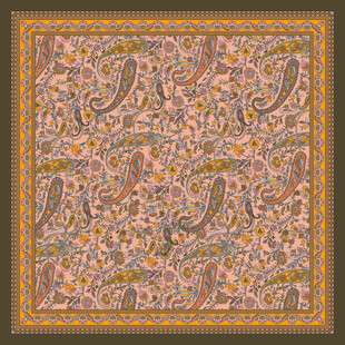 复古佩斯利腰果花丝巾方巾设计图