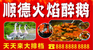 顺德火焰醉鹅美食宣传图