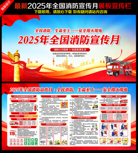 2025年消防宣传月海报