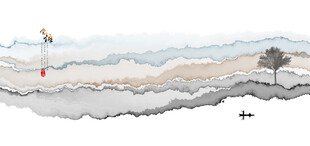 抽象禅境水墨画