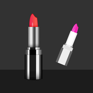 两支色彩鲜艳的时尚口红