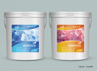 肥料包装桶贴两罐多彩涂料展示