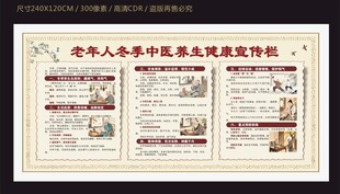 老年人冬季中医养生健康宣传栏