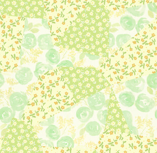 清新黄绿碎花拼接图案