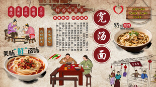 宽汤面背景墙