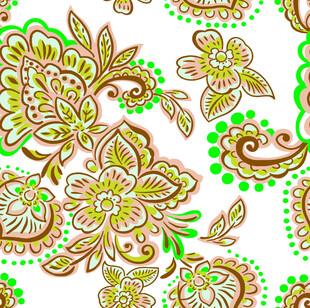 精美花卉佩斯利花纹图案