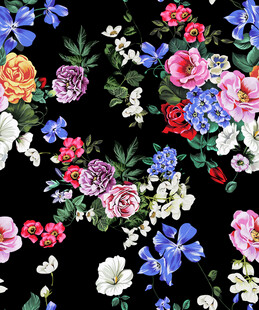 大牌多彩花卉图案