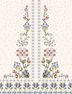 大牌定位复古花卉刺绣图案