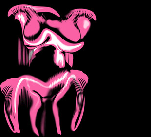 粉色抽象动物造型艺术图案