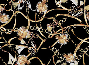 黑金链条花卉图案纹理