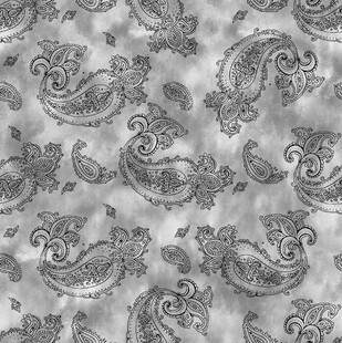 黑白佩斯利花纹图案