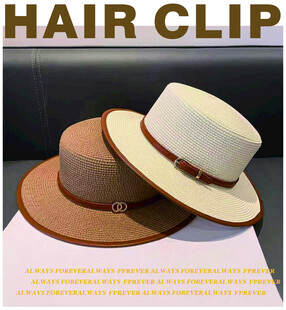时尚草帽发夹组合展示