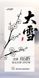 大雪节气海报 梅花绽放