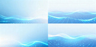 蓝色波浪动态光效背景图