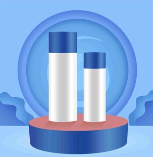 双瓶护肤品展示