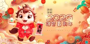 2026马年年喜庆节日插画