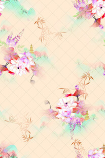 花卉水彩风纹理图案