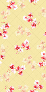 淡黄底粉色花朵图案背景