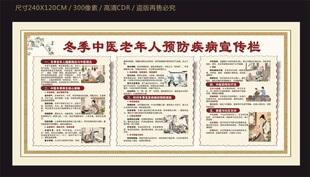 冬季中医老年人预防疾病宣传栏