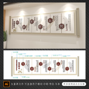 中式文化墙设计效果图 师德师风