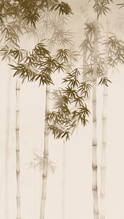 玄关水墨竹子背景墙