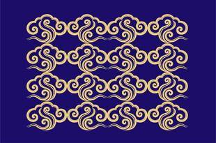 中式金色云纹图案设计