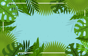 热带植物边框背景图