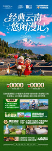 云南旅游海报老年人银发康养夕阳