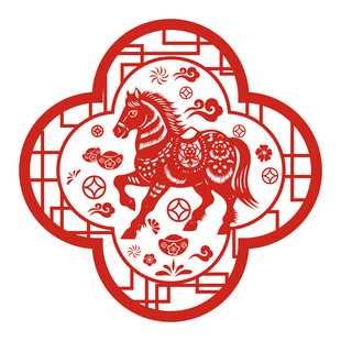 马年剪纸图案