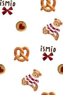 小熊与椒盐卷饼图案设计