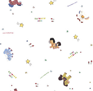 卡通动物星星图案背景图