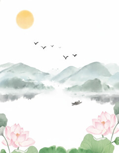 水墨山水间的诗意夏日景