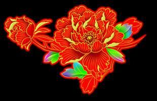 精美立体红色花朵装饰