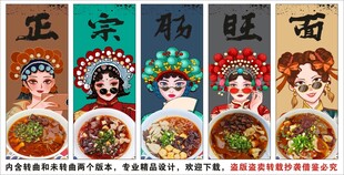 国潮肠旺面装饰画背景墙