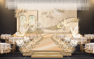 奢华金色婚礼舞台布置