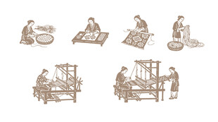 古代手工艺制作场景图