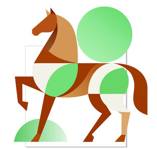 几何风格抽象马图案设计 马年