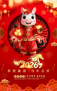 2026马年喜庆吉海报