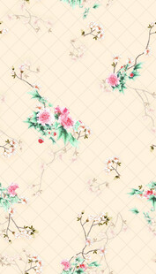 复古花卉图案背景纹理