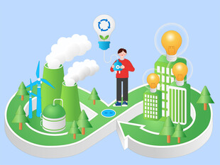 能源整合循环插画