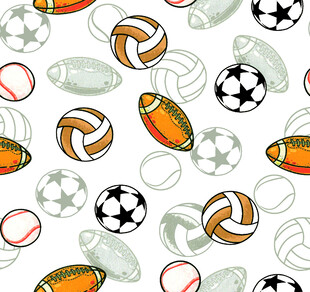 多彩球类图案背景